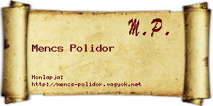 Mencs Polidor névjegykártya